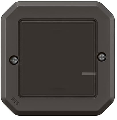 LEGRAND, Plexo New 069895L Interrupteur d'éclairage en saillie pour pièces humides Fonction variateur Smart Home + Application de contrôle vocal Sans conducteur neutre 5-125 W Compatible LED IP55-IK07