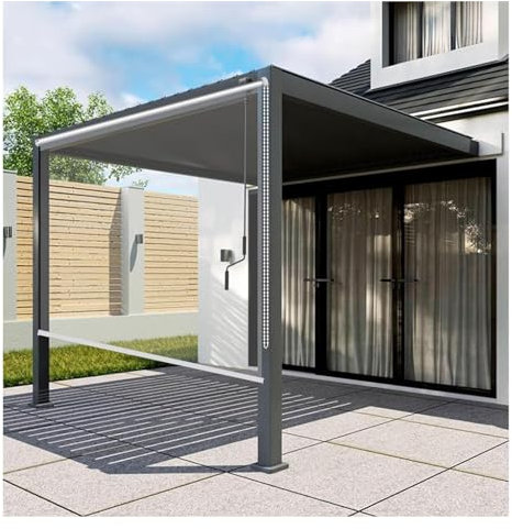 Tapparelle avvolgibili in PVC per esterni Tende avvolgibili in PVC Trasparente, Tende avvolgibili in vinile trasparente, Tende impermeabili per Pergola da giardino, gazebo grandi Enro