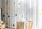 Daesar 2 Pezzi Tende Voile Semi Trasparenti 229 CM Altezza, Tenda Sheer con Ganci Motivo Triangolare Ricamate Tende Finestre per Camera da Letto e Soggiorno, Grigio Giallo 137x229CM