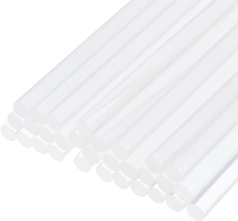 sourcing map Lot de 30 mini bâtons de colle chaude pour pistolet à colle, 30,5 x 1,1 cm, blanc transparent