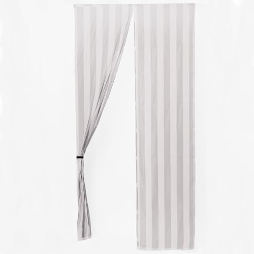 BricoShopping Zanzariera Magnetica a calamita con 20 magneti per balcone e porta finestra fissaggio rapido su finestre e balconi in Legno e Alluminio Mantovana (BiColor, 145x240 cm)