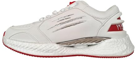Plein Sport Herrenschuhe Sneakers SIPS1502 Weiß Rot, Weiß und Rot., 42 EU