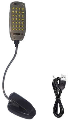 GERUI Lampe de bureau 5 W 28 LED - Lampe de lecture flexible - Col de cygne - Rechargeable par USB - Batterie - Lampe de soin des yeux - Lampe de chevet