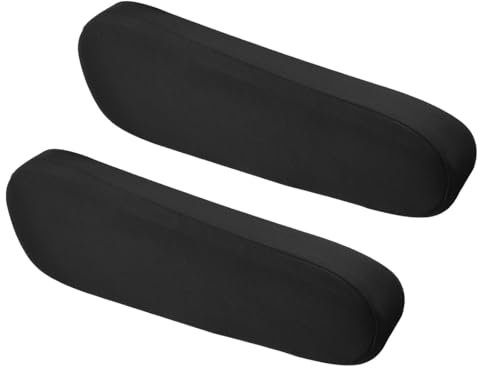 AOEVUIR 2 Pcs Universalgröße Auto-Vordersitz-Armlehnenbezüge Armlehnenschoner aus schwarzem Stoffstoff für Auto SUV LKW und Van (Schwarz)