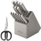 KitchenAid Gourmet Messerblock Set mit integriertem Spitzer, 15-teilig, Edelstahl