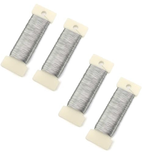 4 Pezzi Filo per Collane, AMONENZ Ferro Filo per Uncinetto, 0,7 mm*50 m Fili per Braccialetti, per Balconi, Lavori DIY e Giardini