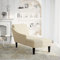 Chaiselongue mit Kissen und Rechter Armlehne Creme Stoff,4009769