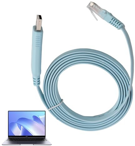 MEKEET 1PCS Console Cable Light Blue Usb to Router Cable Usb to Rj45 Cable with Ftdi Chip Rs232 Routers Connection Cable for Cisco Console Cable Suitable for Windows Vista Mac Linux(5.9Ft/1.8M)