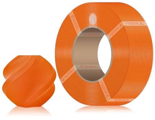 PLA Basic Refill Filament with RFID Compatible with Bambulab A1/A1 Mini/X1/P1 Serie 1.75mm 1KG Spulenlos (2.2lbs) 3D Drucker Refilament Maßgenauigkeit +/- 0.03mm-Orange (10300)