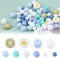Lxoraziy Lot de 56 Perle Silicone Marguerite, Fleur de Marguerite Perles en Vrac Hexagonales Rondes Perles d'Espacement pour Bricolage Artisanat Porte-Clés Bracelets Collier -A