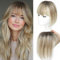 Hair Toppers for Thinning Hair Toppers for Women Real Human Hair Topper with Fringe Hair Pieces for Women with Thinning Hair Swiss Base Hair Toppers 10Inch (2T613)