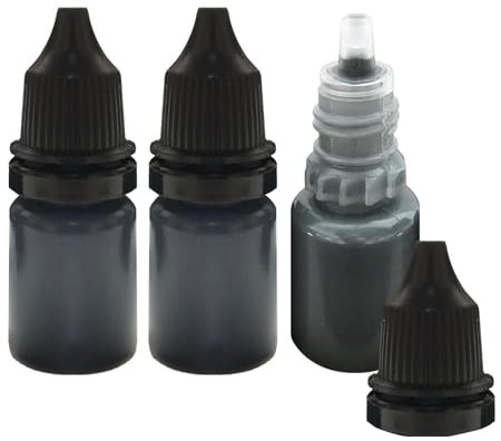 Black Ink Bottle - 3X 10ML Ink Stamp Refill | Stamp Ink for Ink Pads | Document Stamping Ink | Selff Inking Stamp Pad for Ink Pads to Ink Your Traditional Manual Stamp Pad Accesssoriess