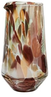 Multicoloured Glass Jug, Marble Pattern Glass Pitcher, Mouth Blown Glass Jug Vase, Fresh Flower Vase, Decorative Jug, Drinks Jug, Water Jug, Kitchen Jug, Stem Vase Pitcher Jug