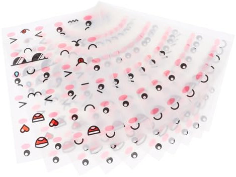 CLISPEED 10blätter Eier Aufkleber Selbstklebende Gesichts-sticker Für Ostern Kreative Deko Für Junge Mädchen Lustige Gesichtsausdrücke Für Feiertags-feierlichkeiten Bastelspaß