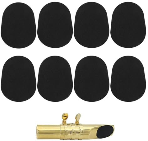 8 Stück Mundstückkissen,Bissgummi Klarinette,Saxophon Zubehör,Klarinetten Zubehör,Ovale Gummi Mundstück Patches,für Anfänger,Saxophone und Klarinetten