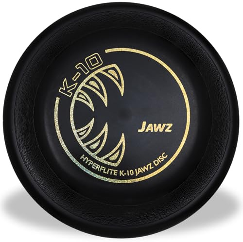 Hyperflite K-10 Jawz Midnight (Black) Disc • for Dogs Over 16 • 8.75 Inch / 155 Grams • Puncture Resistant • Made in The USA