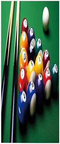 Selbstklebend Türbekleben Billard Türtapete 88x200 cm, TürPoster Tischtennis Türbilder 3D Türaufkleber Dekoration Poster Tapete Türfolie, PVC Fototapete Wandtattoo Tür Tapeten m9171