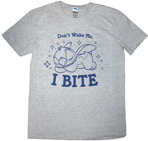 Disney Lilo and Stitch I Bite T Shirt XL Grey