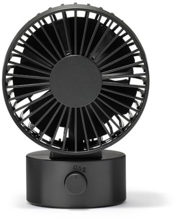 MUJI Low Noise USB Desk Fan, 2 Speed Settings, Adjustable Angle, 10.2 x 7.9 x 13.8 cm, Available in Pink, White, Black (Black)