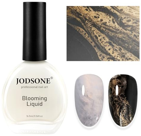 JODSONE Blooming Gel - 16.5ml Golden Waves Blooming Gel Nail Polish for Spreading Effect Marble,High Fluidity Wave Textures for Ocean Wave Nail Art,Soak off Diy Nail Art Design,Use with Gel Polish
