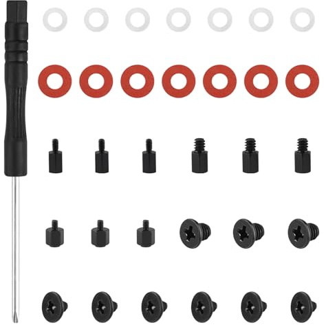 M.2 SSD Schrauben Set, 32 Stück M2 Mainboard Schrauben für ASUS Gigabyte ASRock Motherboard Msi M2 Nvme SSD-Laufwerk Mit nichtmagnetischem Schraubendreher（Kohlenstoffstahl schwarz beschichtet）