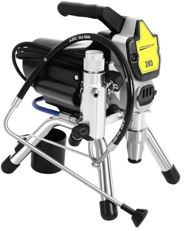 Pulvérisateur de peinture haute pression sans air 1800 W avec tige d'extension et pistolet pulvérisateur, 3300 psi, 2,5 l/min, 4800 tr/min, noir