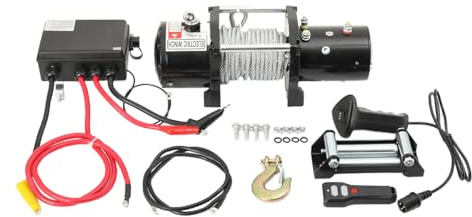 Atsoya Elektrische Seilwinde 12V 6000 lbs / 2722 kg, mit Synthetikseil & Funkfernbedienung, Offroad Motorwinde Seilzug Elektrowinde, IP67 wasserdicht für LKW, SUV, ATV, UTV, Anhänger