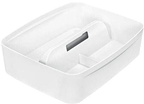 Leitz Bandeja Organizadora Grande con Asa, Almacenamiento, MyBox, Impermeable, sin BPA y apta para alimentos, blanco, 53220001