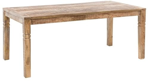 FineBuy Esszimmertisch FB45592 Braun 120 x 76 x 70 cm Mango Massivholz, Design Landhaus Esstisch Massiv, Tisch für Esszimmer rechteckig, Küchentisch für 4-6 Personen, Holztisch Rustikal Groß