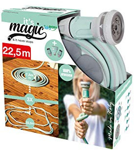 IDROEASY Magic Soft Smart 22.5 Metri, Tubo Acqua da Giardino Estensibile Fino a 3 Volte la Sua Lunghezza Iniziale Canna Acqua Irrigazione Anti Nodo e Antitorsione