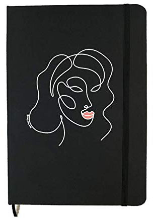 FUN FAN LINE - Hardcover Notizbuch mit elastischem Verschluss, weißen Blättern und Lesezeichenband. Poly-Leder-Ausführung für einen weichen Griff. (200 Seiten)