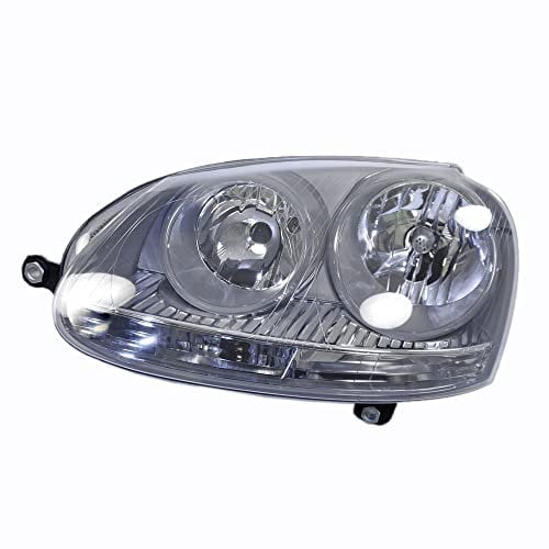 BESTPRICE 1x Hauptscheinwerfer vorne links H7 mit glasklarer Streuscheibe Frontscheinwerfer mit Stellmotor für Leuchtweiteregulierung, Kompatibel mit VW GOLF 5 (1K1) (1K5), JETTA III (1K2)