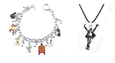 Shuanghao M J Fans Armband Halskette Handmade Legierung Armband mit Geschenkbox Unisex Valentinstag Konzert Geburtstag, 22 cm, Metall, Kein edelstein