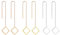 JewelryWe Quadrat Durchzieher Ohrringe Damen: 3 Paar Edelstahl Einfädler Ohrringe Lange Kette Ohr Linie Hängend Quaste Ohrhänger Baumeln Tropfen Ohrringe Schmuck Geschenk für Frauen Mädchen