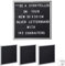 Relaxdays 4 x Letterboard, je 145 Buchstaben, Zahlen, Sonderzeichen, 30x30 cm, Buchstabentafel zum Stecken, Kunststoff, Silber