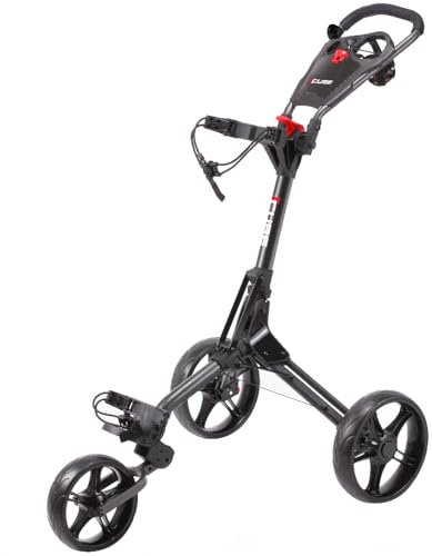 SkyMax Golf CUBE 3 Push Folding Trolley Compact Design Cart - Charcoal/Black