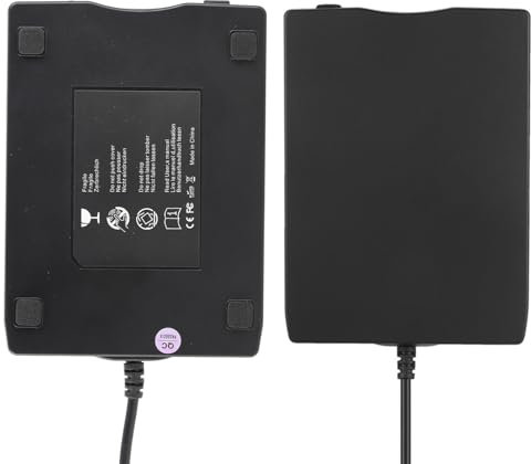 Annadue Externes Diskettenlaufwerk, tragbare USB-Diskette, mit stoßfesten Pads, Popup-Tasten-Design, 1,44 m Neutral-FDD, Geeignet für Notebook, Mobile PC, Desktop PC usw. (Schwarz)