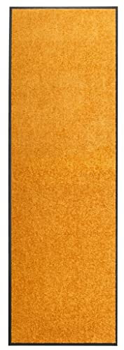 vidaXL Fußmatte Waschbar Schmutzfangmatte Türmatte Fußabtreter Schmutzmatte Schmutzfangläufer Sauberlaufmatte Innen Außen Orange 60x180cm