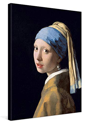 PICANOVA – Jan Vermeer – Girl with a Pearl Earing 60x80cm – Bild auf Leinwand – Premium Kunstdruck Auf 2cm Holz-Keilrahmen Für Schlaf- Und Wohnzimmer – Klassische Kunst