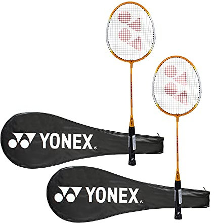 Yonex GR 303 Badmintonschläger aus Aluminium-Mischgewebe mit Vollabdeckung, 2 Stück (gelb/gelb)