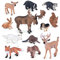 ELECLAND 12Pcs Waldtiere Figuren Waldtiere Figuren, Geburtstagstorte Topper, Waldtiere Figuren für Kuchen, Geburtstagsdekoration, Weihnachtsfeier Dekorationen