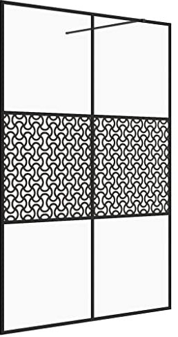 vidaXL Duschwand für Begehbare Dusche mit Klarem ESG-Glas Duschtrennwand Duschabtrennung Dusche Duschkabine Aluminium 140x195cm Schwarz