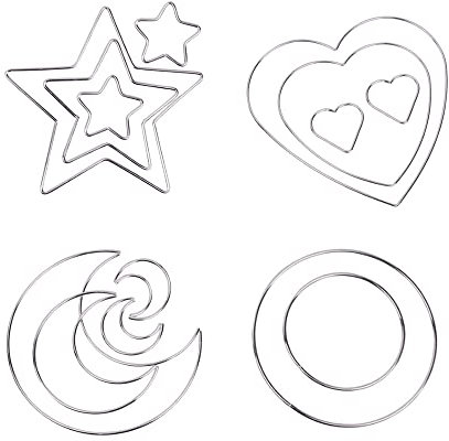 Gotetiso Traumfänger Drahtringe 14 Stück Metallringe Traumfänger Ringe Metall Makramee Reifen Dreamcatcher Kranz Herzform Stern Mond Runde Handwerk Drahtringe aus Eisen für DIY Basteln