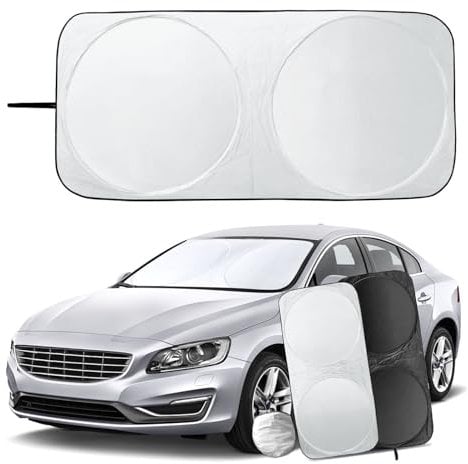 Parasol Delantero, de Coche, Protector Solar para Luna Delantera Plegable Sombrilla Resistir a Los Rayos UV Pequeño (150x70 cm)