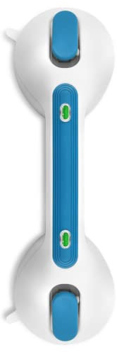 Newthinking Haltegriff mit Saugnapf, Dusche Saugnapf Haltegriff mit Saugwarnung 30cm, Haltegriff Dusche Ohne Bohren Haltegriff Badewanne Badezimmer Gehhilfe für Senioren Bad (Blau)