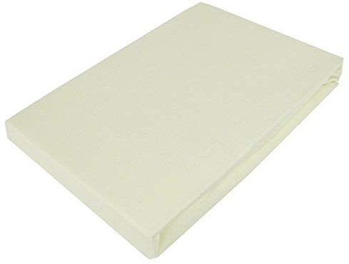 Jersey Spannbettlaken 90x200 cm in Ecru kuschelig warm