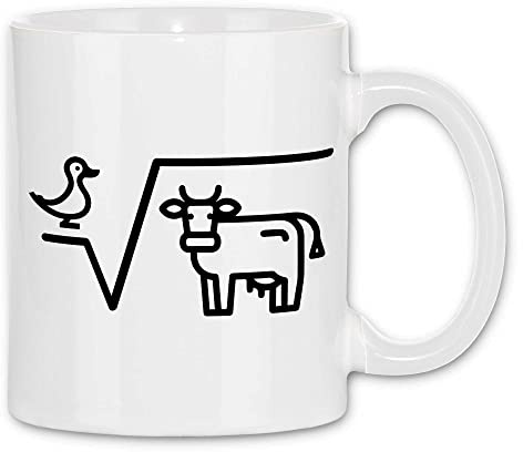 wowshirt Tasse N-te Wurzel Aus Q Ente Wurzel Kuh Mathematik Mathe-Lehrer Student Abi Schüler Geek Gag, Farbe:White - White