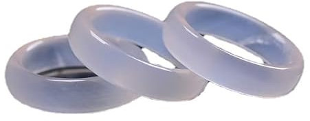 YIGEDAN 3 x Naturachachat-Ringe, weiße Jade-Ringe, Schmuck, Edelstein