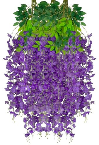 Luerbi 12 fiori di glicine da appendere, colore viola