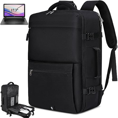 IGOLUMON Rucksack Herren Großer Laptop Rucksack 17.3 Zoll Handgepäck Rucksack Business Reiserucksack Wasserdichter für Damen Schulrucksack Laptoptasche 40L Schwarz